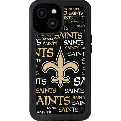 NFL New Orleans Saints Black Blast iPhone 15 Waterproof Case